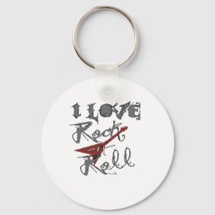 Liebe I Rock-and-Roll Schlüsselanhänger