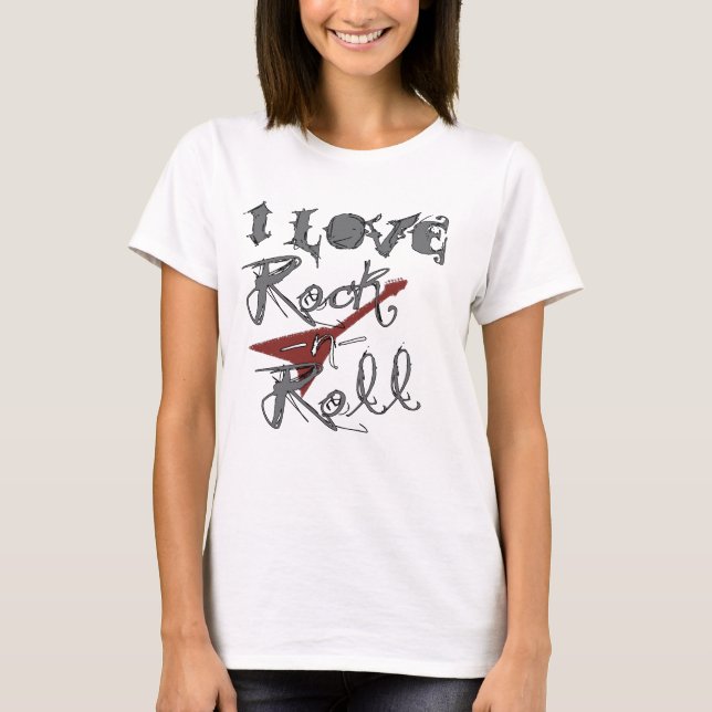 Liebe I Rock-and-Roll T-Shirt (Vorderseite)