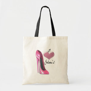 Liebe I rosa hohe Fersen-Stilett-Schuh-Kunst Tragetasche