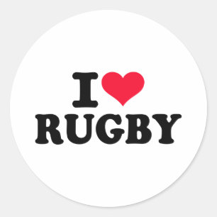 Liebe I Rugby Runder Aufkleber