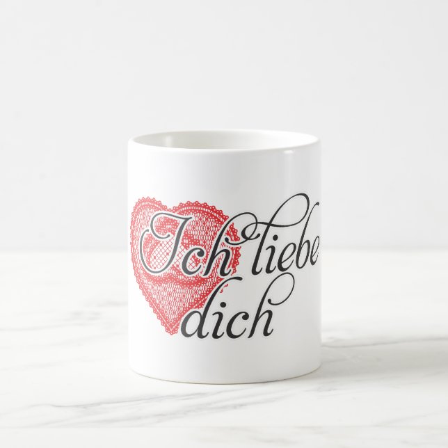 Liebe I Sie auf Deutsch Kaffeetasse (Mittel)