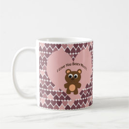 Liebe I Sie Beary viel! Herz-Hintergrund Kaffeetasse