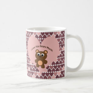 Liebe I Sie Beary viel! Herz-Hintergrund Kaffeetasse
