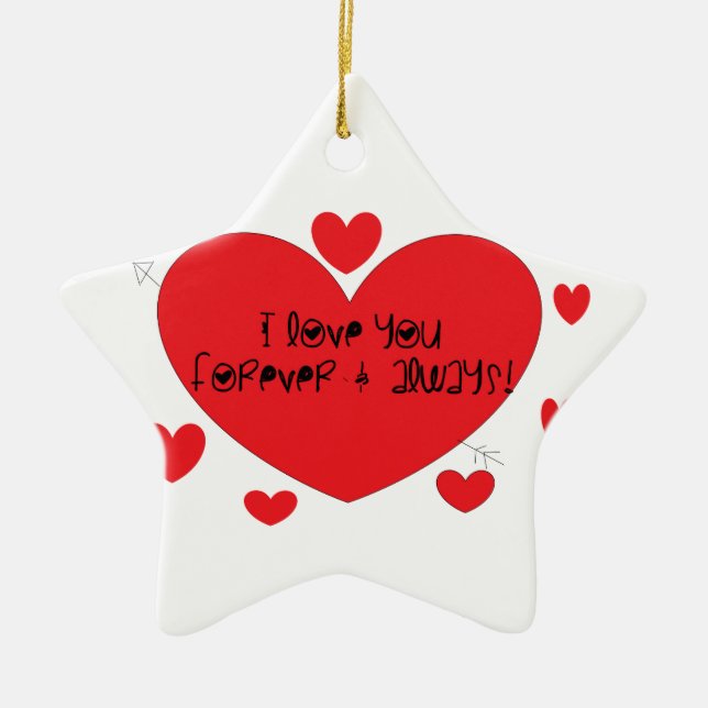 Liebe I Sie für immer und immer Keramikornament (Vorne)