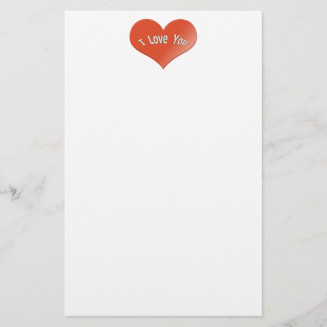 Liebe I Sie Herz Briefpapier (Vorderseite)