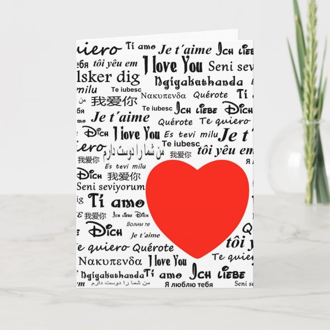 Liebe I Sie in den verschiedenen Sprachen Karte (Vorderseite)