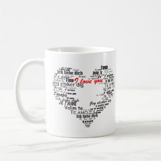 Liebe I Sie in der verschiedene Kaffeetasse