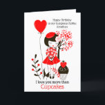 Liebe I Sie mehr als kleine Feiertagskarte<br><div class="desc">Auffallender roter und schwarzer romantischer Entwurf mit Typografie I Liebe Sie mehr als kleine Kuchen. Kleine Kuchen können zu einem anderen Wort,  wenn Sie und wünschen,  zur inneren Mitteilung besonders angefertigt werden,  die Sie Ihre Selbst leicht machen können.</div>