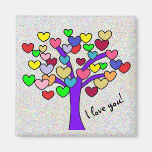 Liebe I Sie niedliche bunte Liebe-Herz-lila Baum Magnet