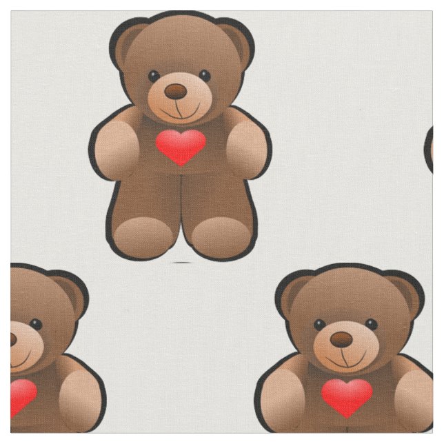 Liebe I Sie Teddy-Bärn-Druck-Gewebe Stoff (Nahaufnahme)