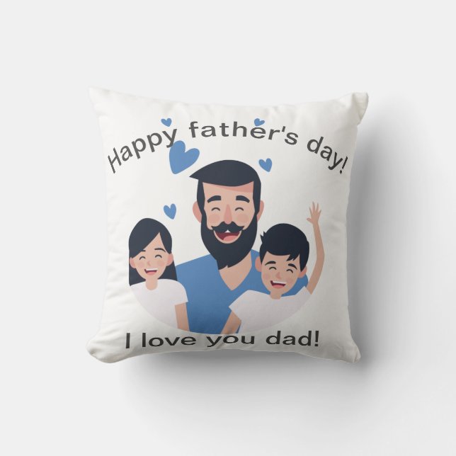 Liebe I Sie Vati, glückliche glückliche Familie Kissen (Vorderseite)