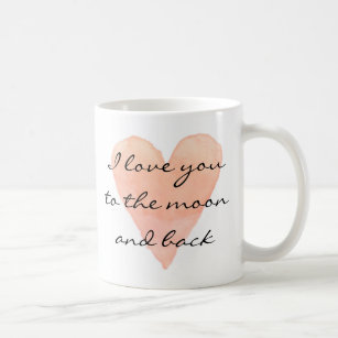 Liebe I Sie zum Mond und hinteren zur Kaffee-Tasse Kaffeetasse