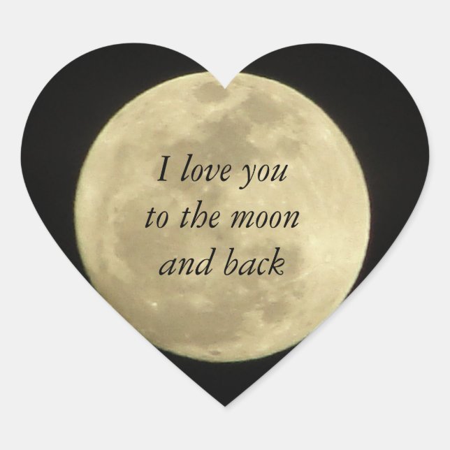 Liebe I Sie zum Mond und zum hinteren Aufkleber (Vorderseite)