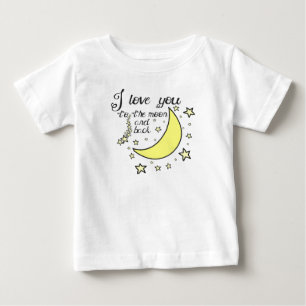 Liebe I Sie zum Mond und zur Rückseite Baby T-shirt
