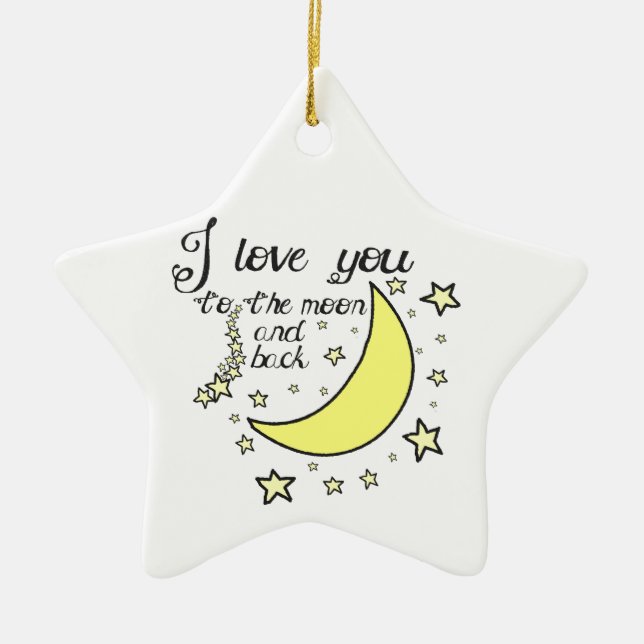 Liebe I Sie zum Mond und zur Rückseite Keramikornament (Vorne)