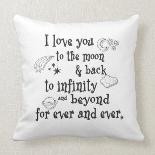 Liebe I Sie zum Mond und zur Rückseite Kissen