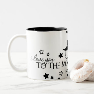 Liebe I Sie zum Mond und zur Rückseite Zweifarbige Tasse