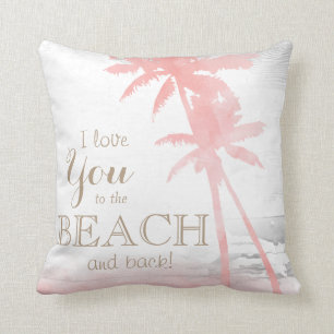 Liebe I Sie zum Strand u. hinteren zum Palmeholz Kissen