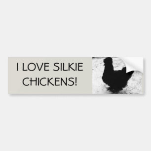 Liebe I silkie Hühner Autoaufkleber
