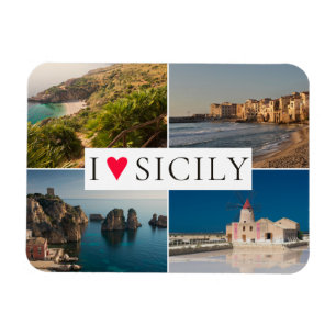 Liebe I Sizilien-Fotocollagenandenken Magnet
