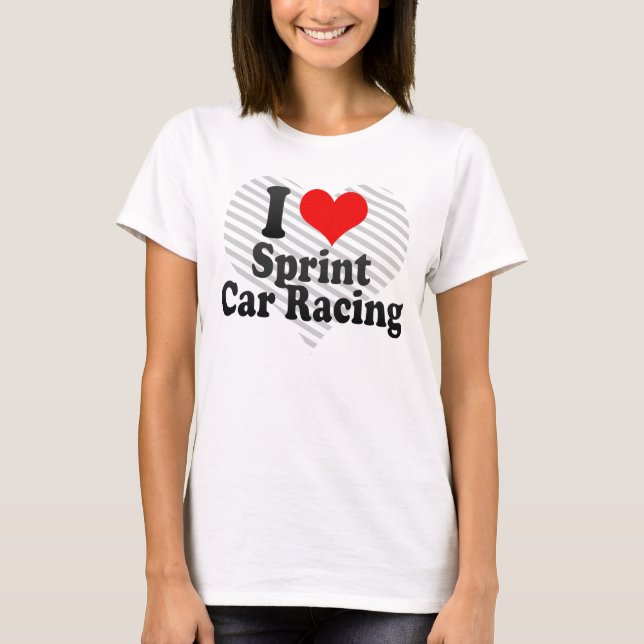 Liebe I Sprint-Auto-Laufen T-Shirt (Vorderseite)