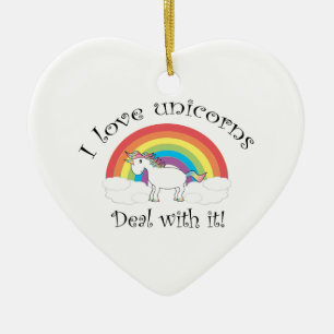 Liebe I Unicorns Abkommen mit ihm! Keramik Ornament
