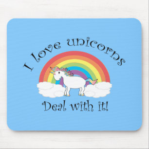 Liebe I Unicornsabkommen mit ihm blau Mousepad