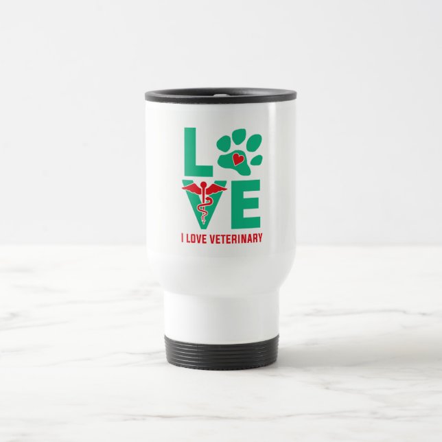 Liebe I Veterinärreise-Tasse Reisebecher (Mittel)