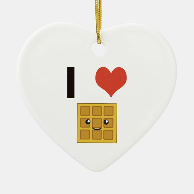 Liebe I Waffeln Keramikornament (Vorne)