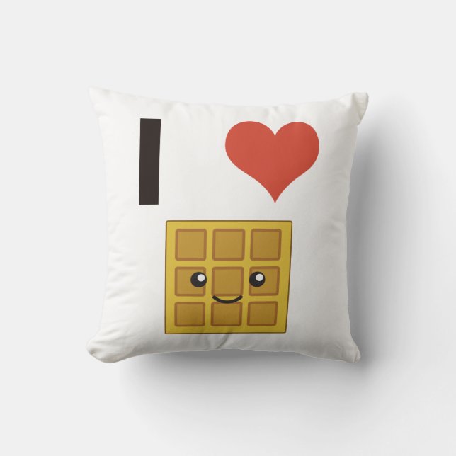 Liebe I Waffeln Kissen (Vorderseite)