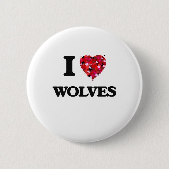 Liebe I Wölfe Button (Vorderseite)