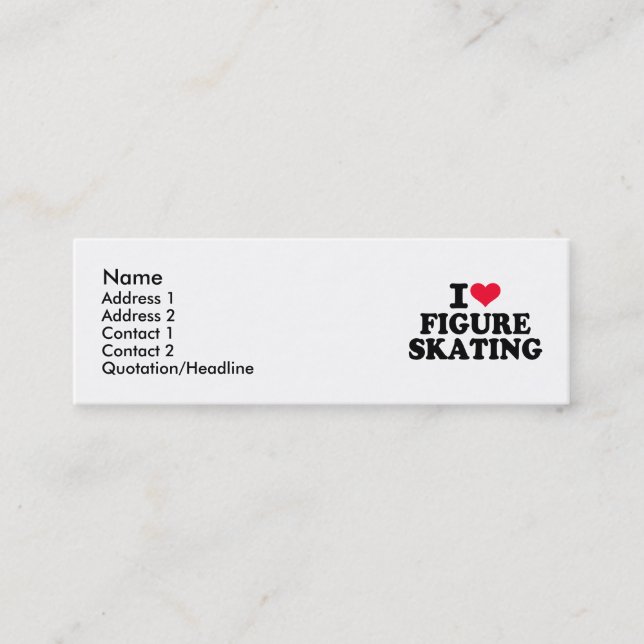 Liebe I Zahl Skaten Mini Visitenkarte (Vorderseite)