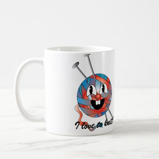 Liebe I zum Strickkaffee-Teebecher Kaffeetasse (Links)
