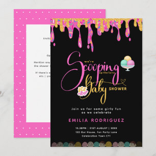Liebe Ice Creme Baby Girl Shower Einladung