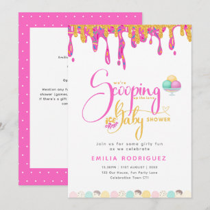 Liebe Ice Creme Baby Girl Shower Einladung