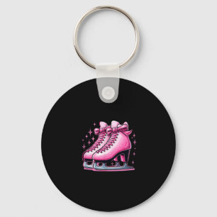Liebe Ice Skaten Pink Coquette Skate Wintersport Schlüsselanhänger