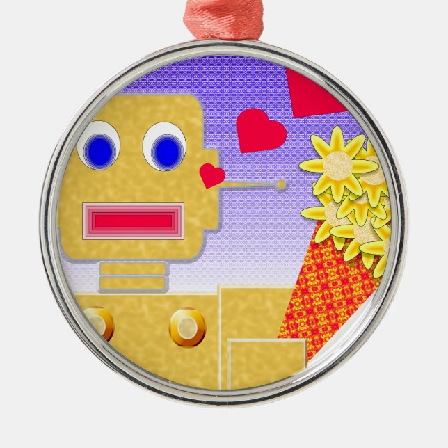Liebe, ich bin ein Bot Ornament Aus Metall (Vorne)