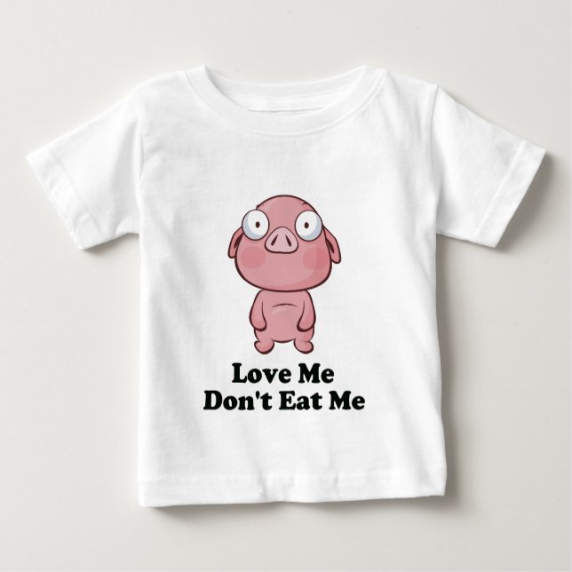 Liebe Ich esse kein Schweinedesign Baby T-shirt (Vorderseite)