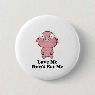 Liebe Ich esse kein Schweinedesign Button