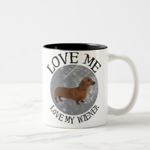 Liebe ich, Liebe meine Dackel Zweifarbige Tasse