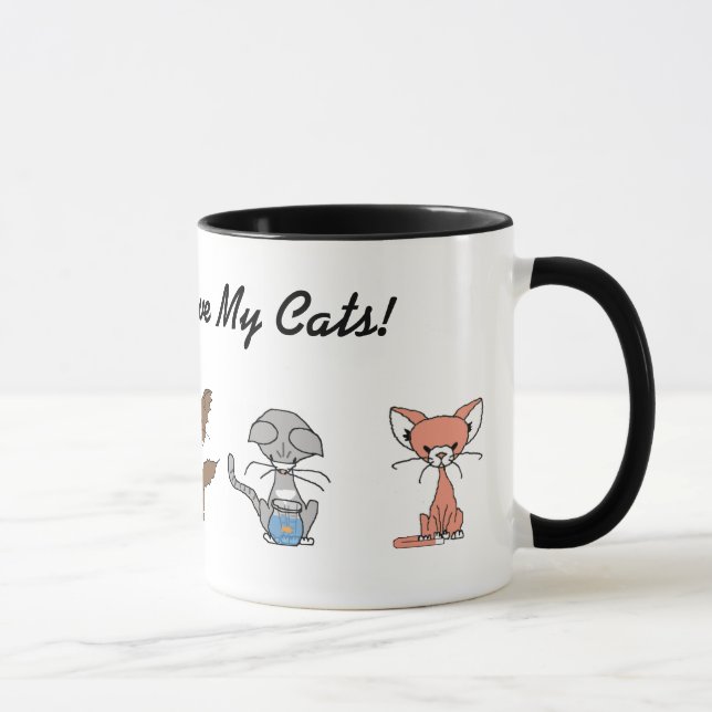 Liebe ich, Liebe meine Katzen-Kaffee-Tasse Tasse (Rechts)