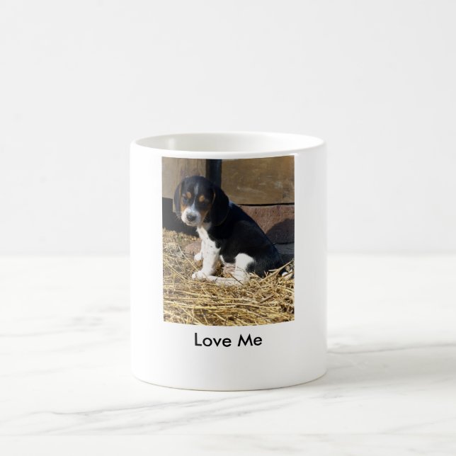 Liebe ich - niedlicher Beagle-Welpe Snoopy Kaffeetasse (Mittel)