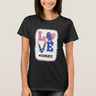 Liebe Icu Krankenschwester 4. Juli Krankenschweste T-Shirt