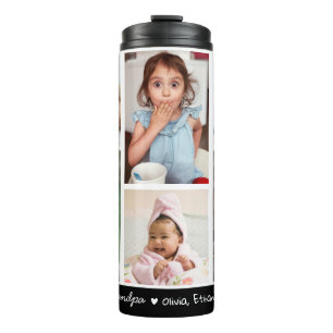 Liebe Ihr Großvater Großkinder Namen 6 FotoCollage Thermosbecher