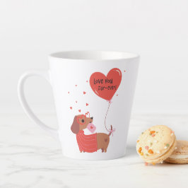 Liebe Ihr immer Niedliche Dackel Hund Rotes Herz Milchtasse