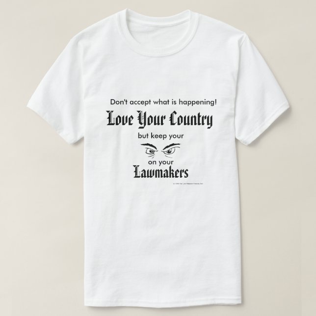 Liebe Ihr Land - behalten Sie Augen auf T-Shirt (Design vorne)
