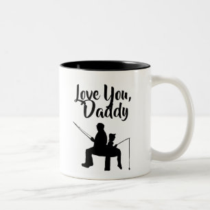 Liebe Ihr Papa Angeln Zweifarbige Tasse