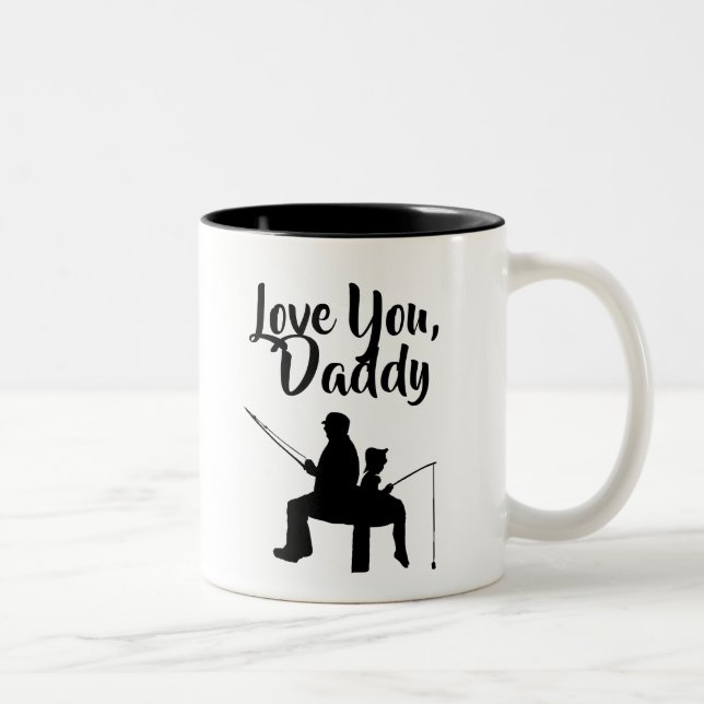 Liebe Ihr Papa Angeln Zweifarbige Tasse (Rechts)