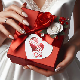 Liebe Ihr roter Marmorherz Valentine Heart Sticker