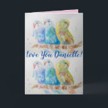 Liebe Ihr Wifes Blaue Budgien Wasserfarbenkarte be Karte<br><div class="desc">Liebe Sie Damen/Frau/Frau's/Wifes Name Blue Budgies Watercolor Card oder Dankeschön Card. Entworfen aus einer meiner ursprünglichen Garten Aquarellen,  genießen Sie!</div>